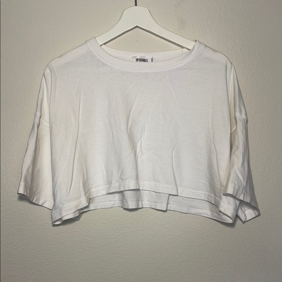 Missguided Ultra cropped White Top US 8 medium - Picture 1 of 4